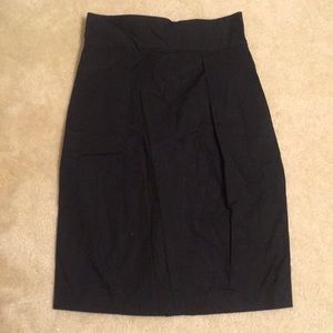 Black cotton Brooks Brothers bow back skirt